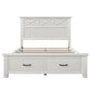 Rustic Farmhouse Style Queen Platform Storage Bed with Two Drawers,White ebuystt
