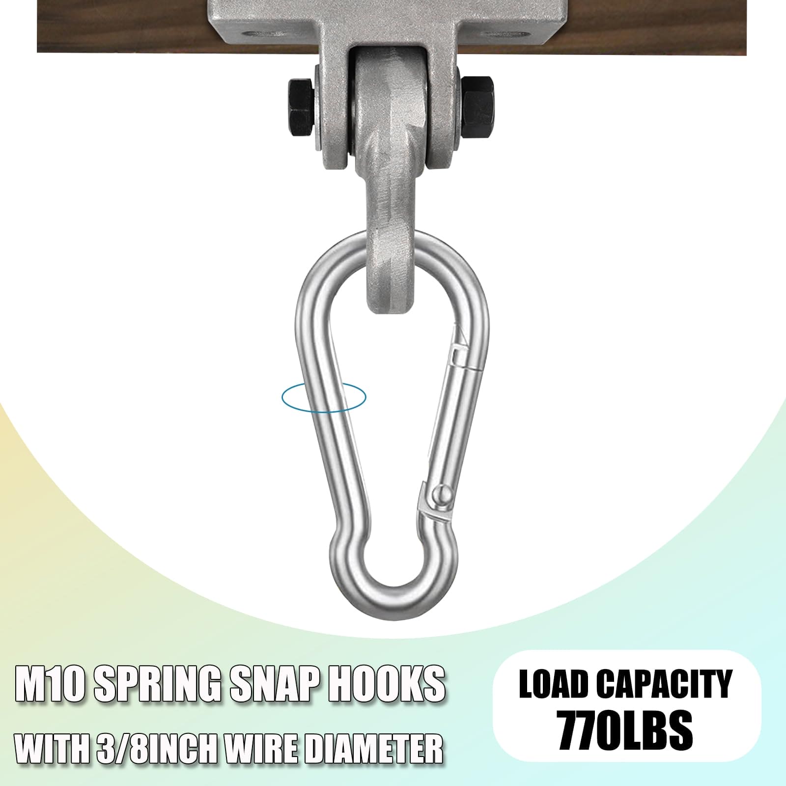 WENQUIT 24PCS M10 Spring Snap Hook, 4Inch Heavy Duty Carabiner Clips, 3/8" Galvanized Steel Quick Link Carabiner Hooks for Hammock, Camping, Hiking, Keychain, Water Bottle & Backpack WENQUIT
