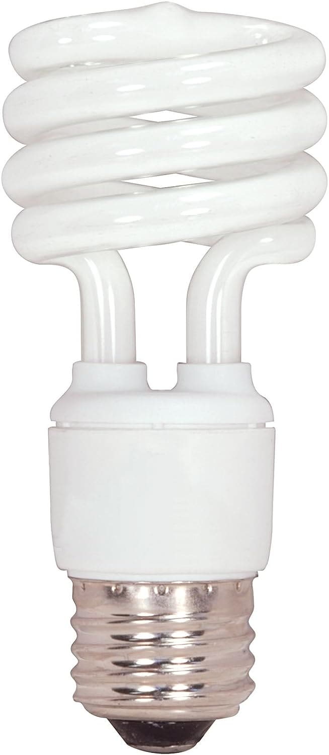 Satco S6237 13 Watt T2 Ultra Mini Spiral 5000K Natural Light Compact Fluorescent Light Bulbs - 4 per Package (60 Watt Replacement) - 04592306237 Pie's Variety Store