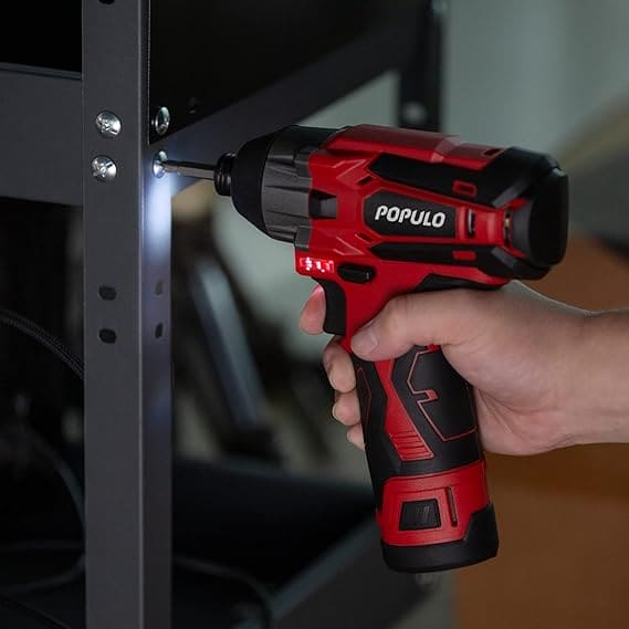 POPULO 12V Max Lithium-ion Cordless Combo Kit (3-Tool), Power Drill Driver, 1/4 in. Impact Driver, Power Rotary Tool Combo Kit with 2.0Ah Batteries (2-Pack), Charger and Tool Bag- PLCK-1202 Argos Distributors