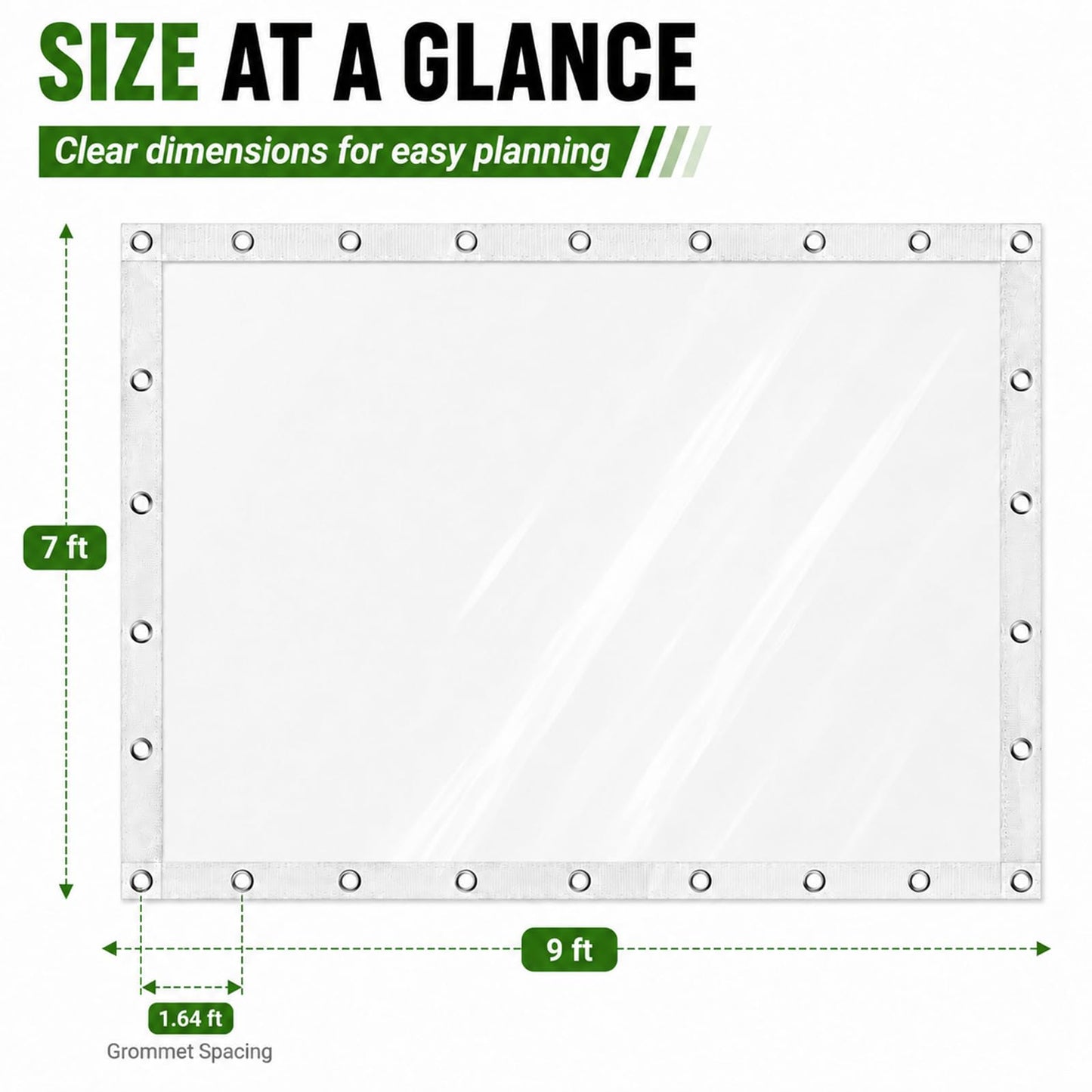 Clear Vinyl Enclosure Tarp, 12 Mil Waterproof with Grommets, 7 x 9 FT vensovo