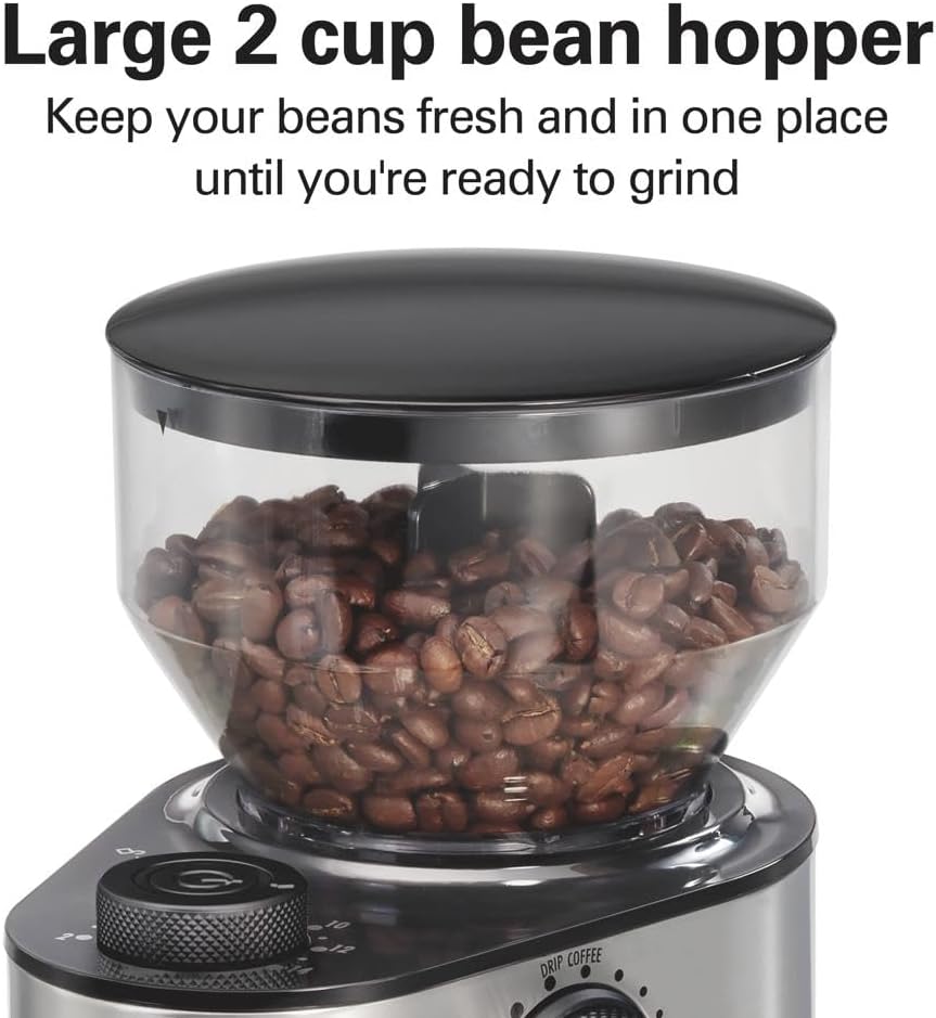 HAMILTON BEACH 80385 FLAT BURR COFFEE GRINDER - HTBQM80385 Pie's Variety Store