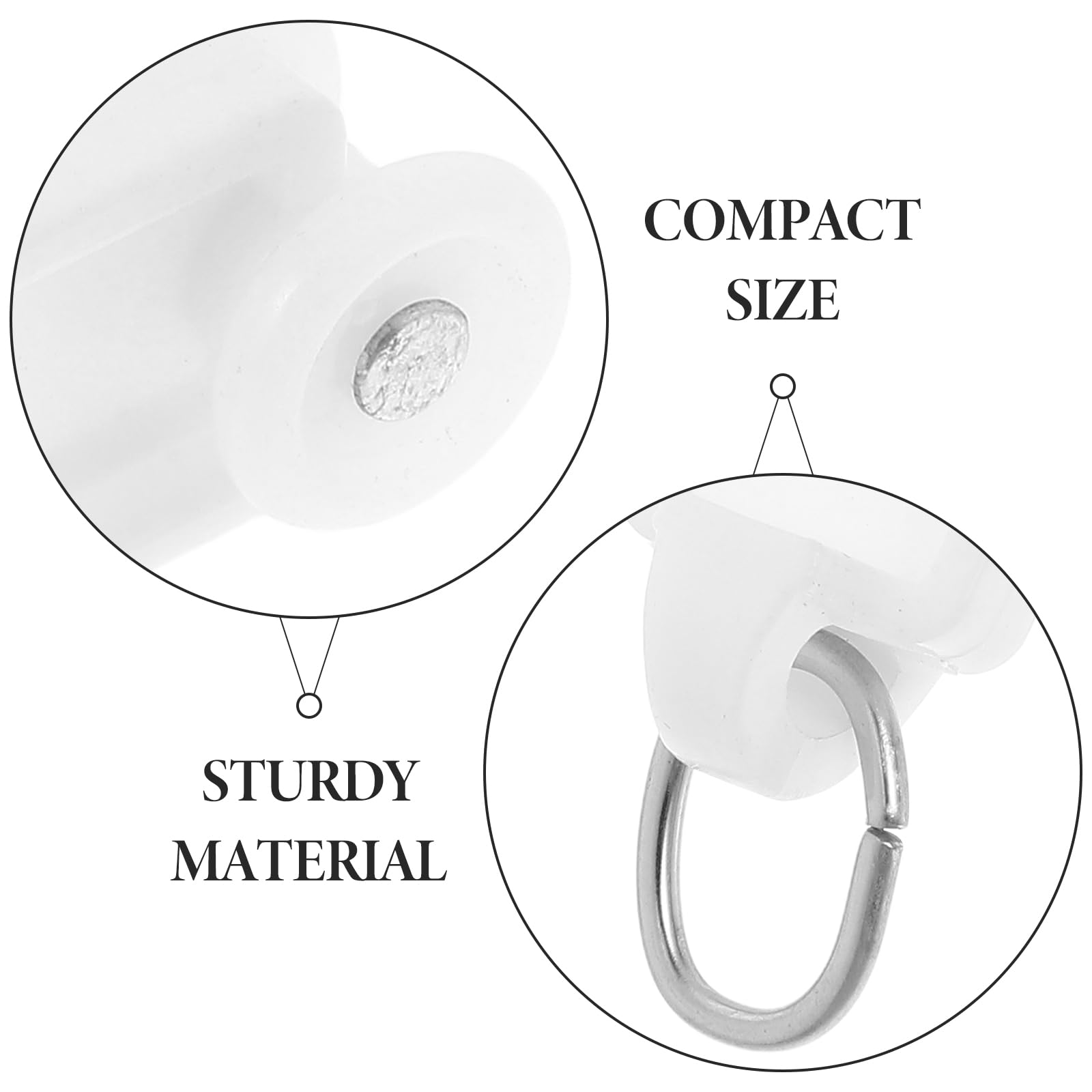 SEWACC 50pcs Curtain Track Rollers Curtain Rail Pulleys Runners Ceiling Curtain Track Hooks White Plastic Drapery Rail Gliders Curtain Rail Accessories SEWACC