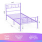 Twin Bed Frames - Twin Size Beds Princess Metal Platform Bed Frame Mattress Foundation Support for Kids Girls with Headboard, Footboard, Bedside Storage Caddy, Purple GIME