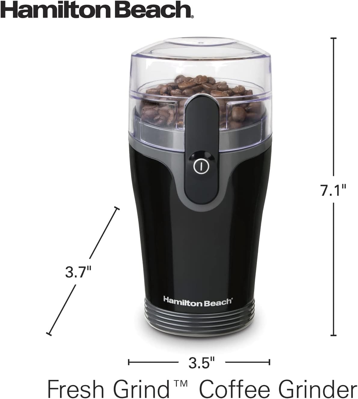 Hamilton Beach Fresh Grind Electric Coffee Grinder - Removable Chamber, Makes up to 12 Cups - Black - Makes it easy to enjoy the taste of freshly ground coffee every morning without a lot of messy cleanup - 80335R Argos Distributors