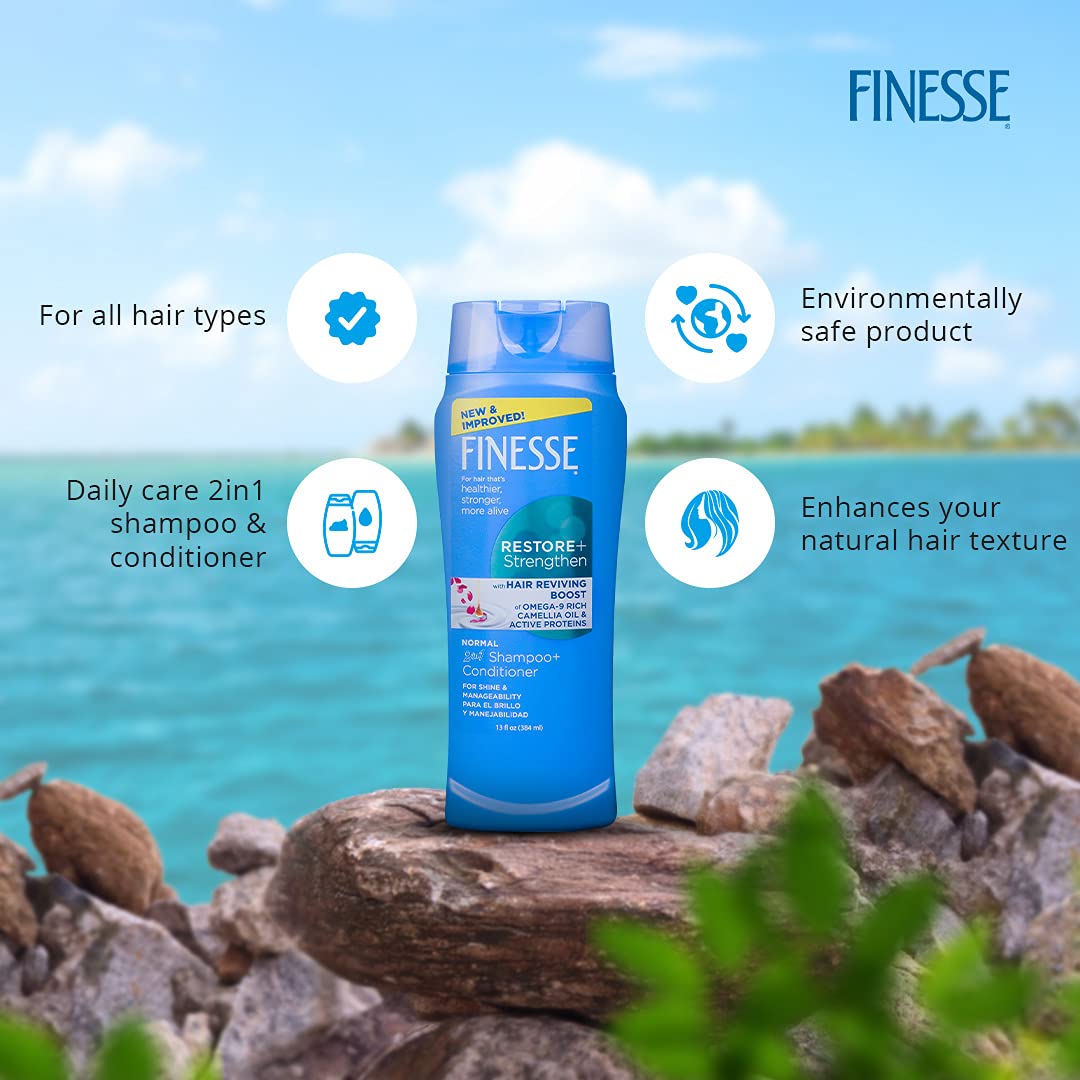 Finesse 2 in1 Restore & Strengthen Shampoo & Conditioner 13oz - 06799050143 Pie's Variety Store