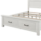 Rustic Farmhouse Style Queen Platform Storage Bed with Two Drawers,White ebuystt