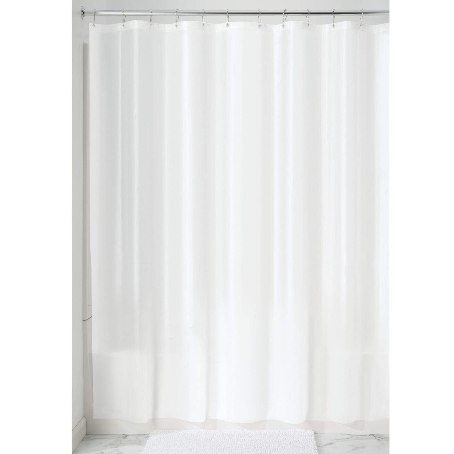 iDesign Waterproof PEVA Bathroom Shower Curtain Liner - 72" x 72", White InterDesign