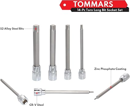 14-PC Long Torx Bit Socket Set - K1T95621 ebuystt