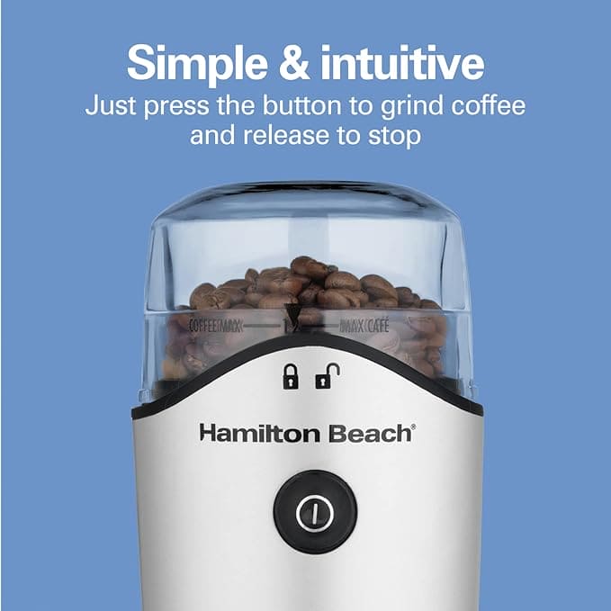 Hamilton Beach 4.5oz Electric Coffee Grinder For Beans, Spices & More, Stainless Steel Blades, Silver (80350RV) Argos Distributors