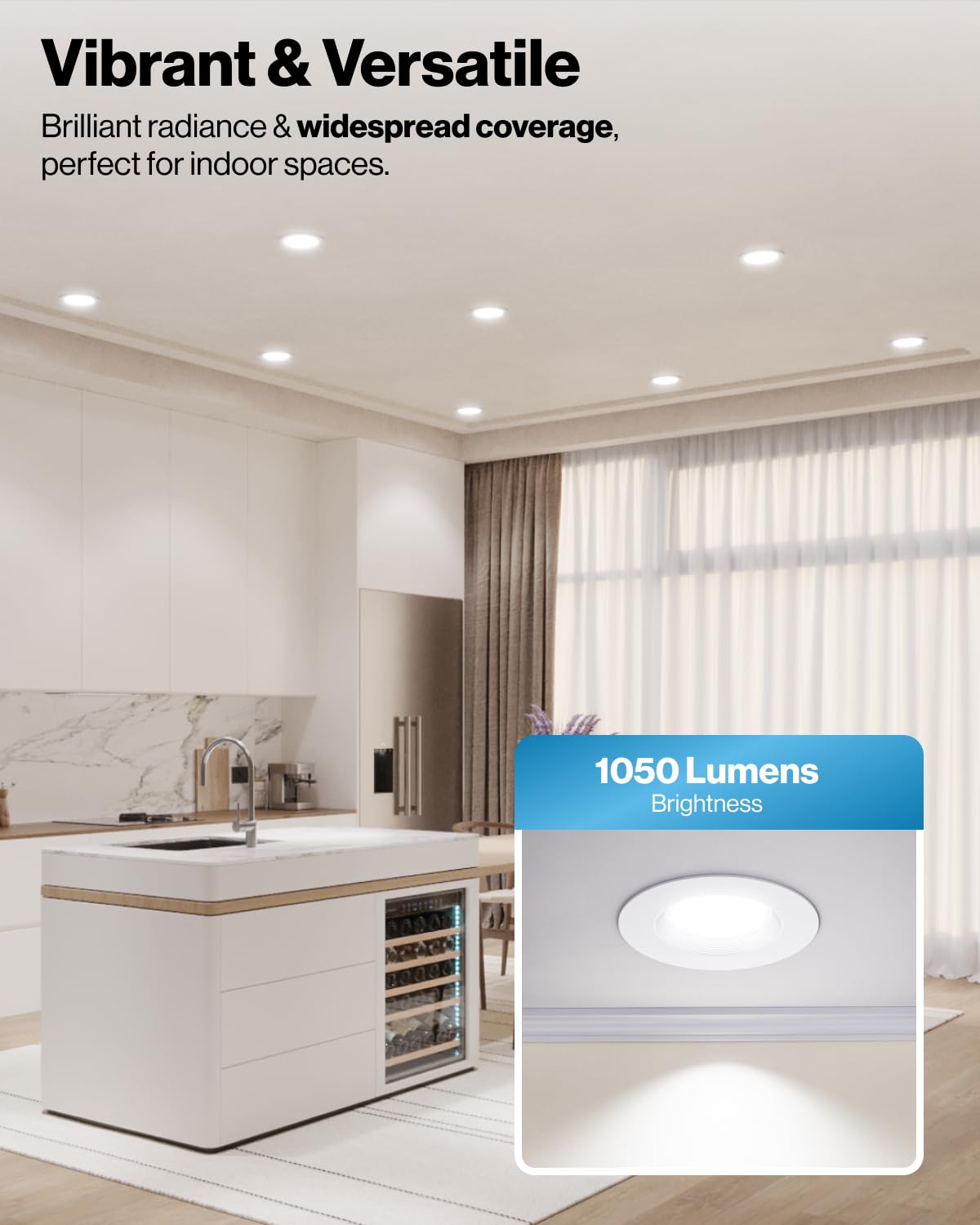 Sunco 24 Pack Retrofit LED Recessed Lighting 6 Inch, Downlight Can Lights for Ceiling, 1050 LM, 2700K/3000K/3500K/4000K/5000K, Dimmable, Baffle Trim, 13W=75W, 50000 Lifetime Hours, Damp Rated UL Sunco Lighting