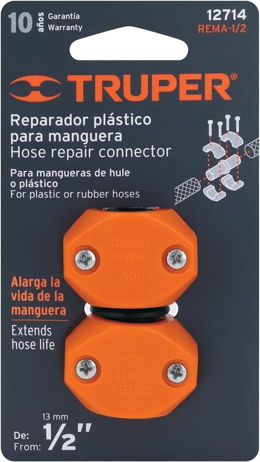Truper 12714 / REMA-1/2-1/2 Inch (13 mm) Male/Female Plastic Hose Connector-12714 ebuystt
