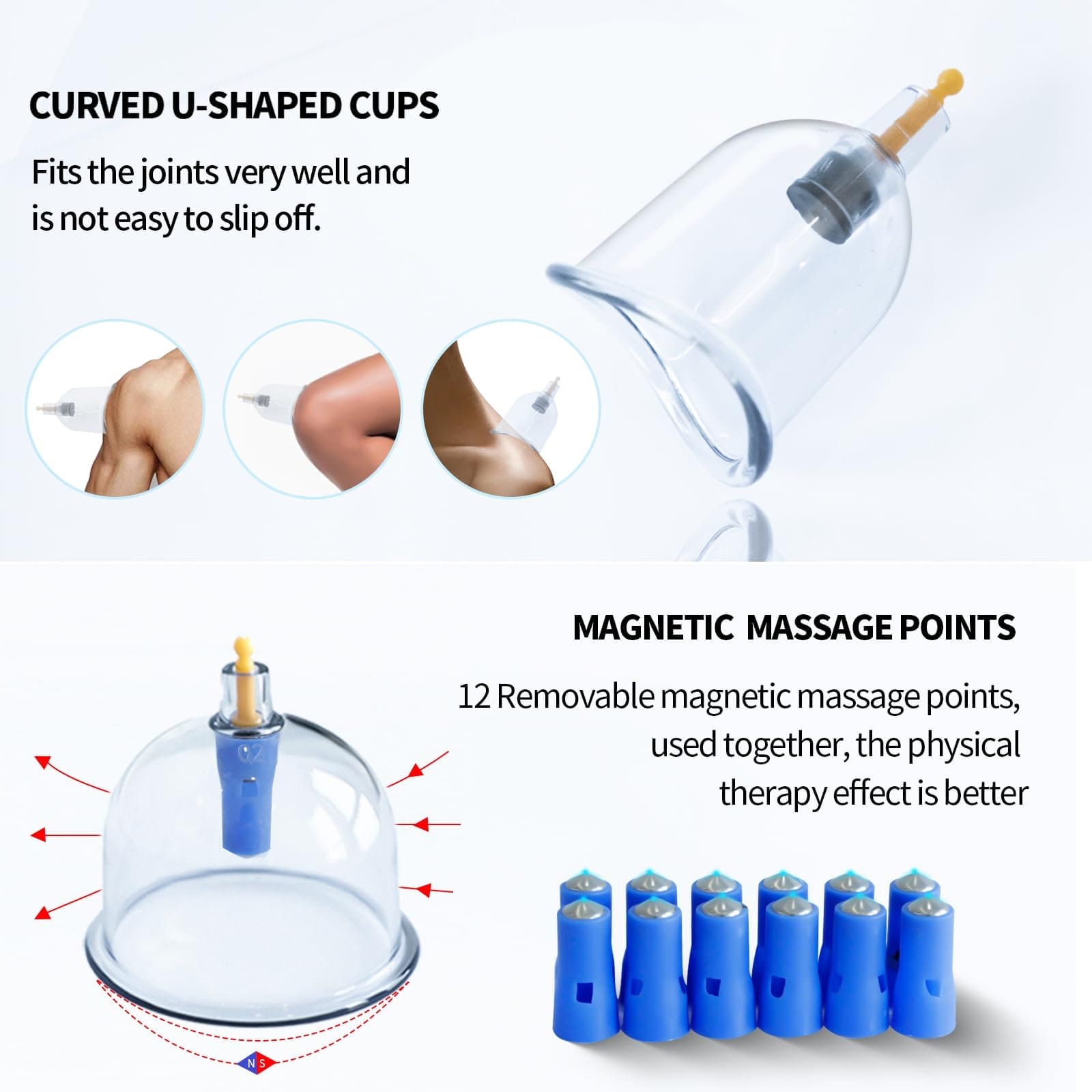Cupluw Cupping Kit for Massage Therapy - 32 Cups Professional Chinese Cupping Set with Magnetics, Vacuum Cupping Therapy Set for Cellulite Reduction Muscle Pain Relief with Manual Pump Cupluw
