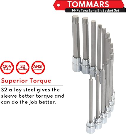 14-PC Long Torx Bit Socket Set - K1T95621 ebuystt