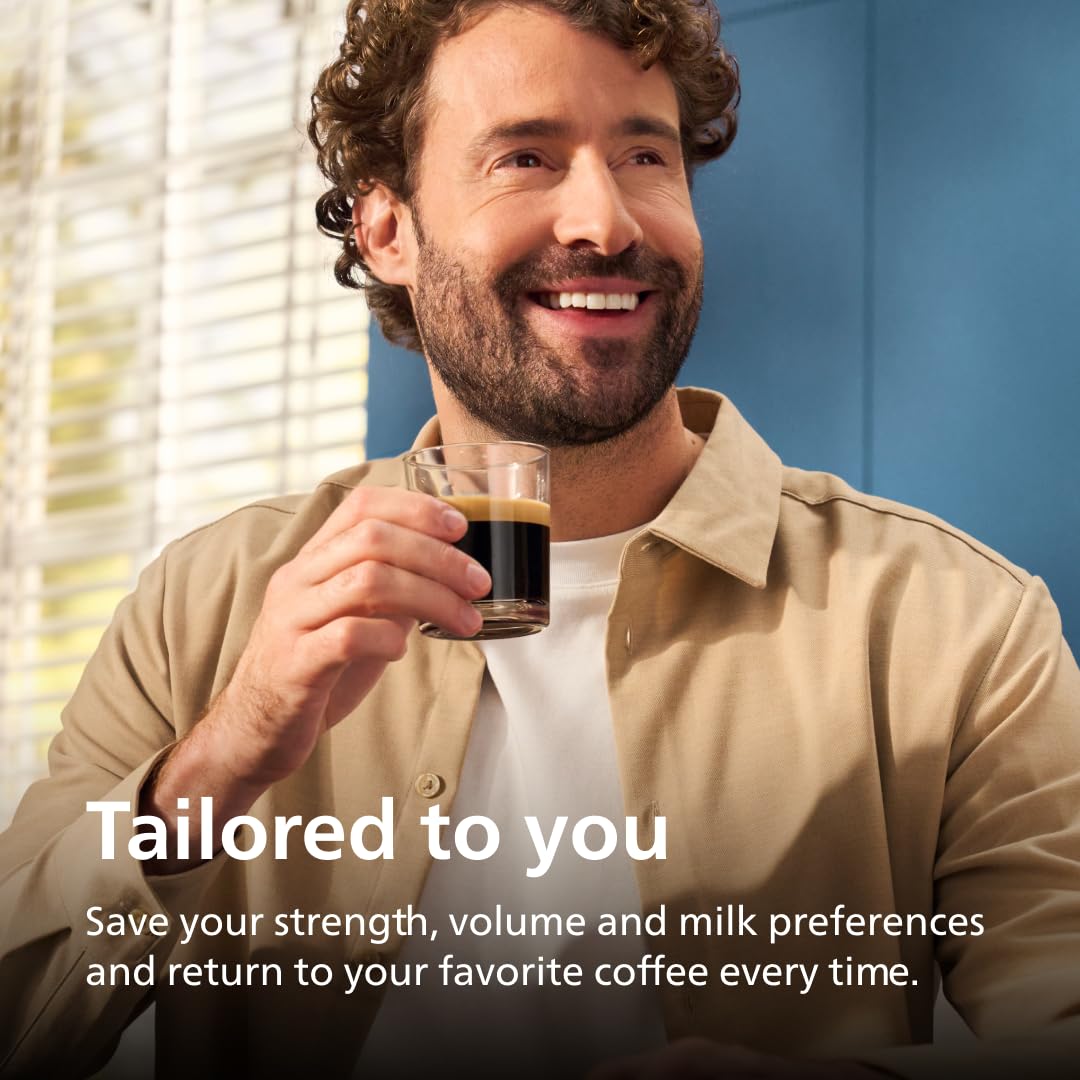 Philips 3200 Series Fully Automatic Espresso Machine, LatteGo Milk Frother, 5 Coffee Varieties, Intuitive Touch Display, 100% Ceramic Grinder, AquaClean Filter, My Coffee Choice, Black (EP3241/54) Philips