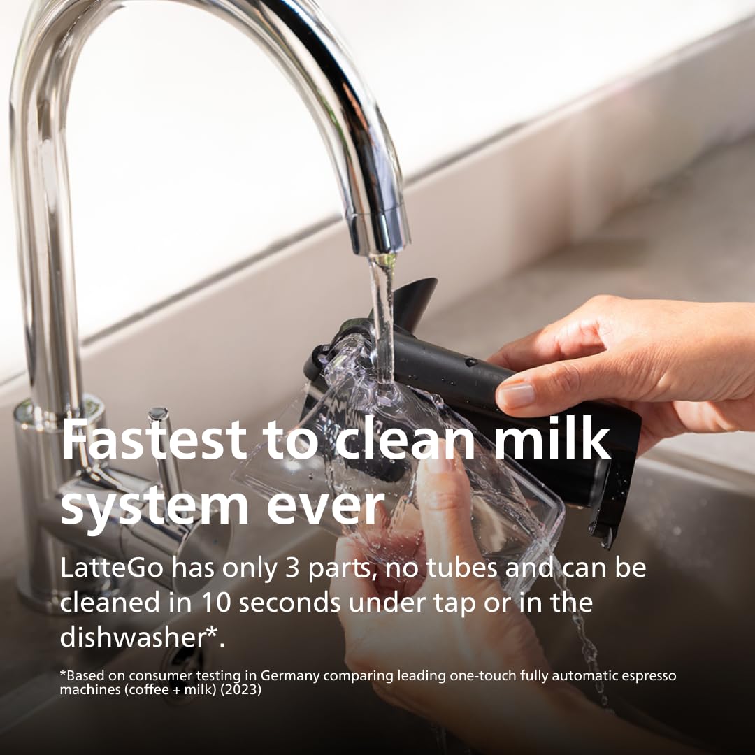 Philips 3200 Series Fully Automatic Espresso Machine, LatteGo Milk Frother, 5 Coffee Varieties, Intuitive Touch Display, 100% Ceramic Grinder, AquaClean Filter, My Coffee Choice, Black (EP3241/54) Philips