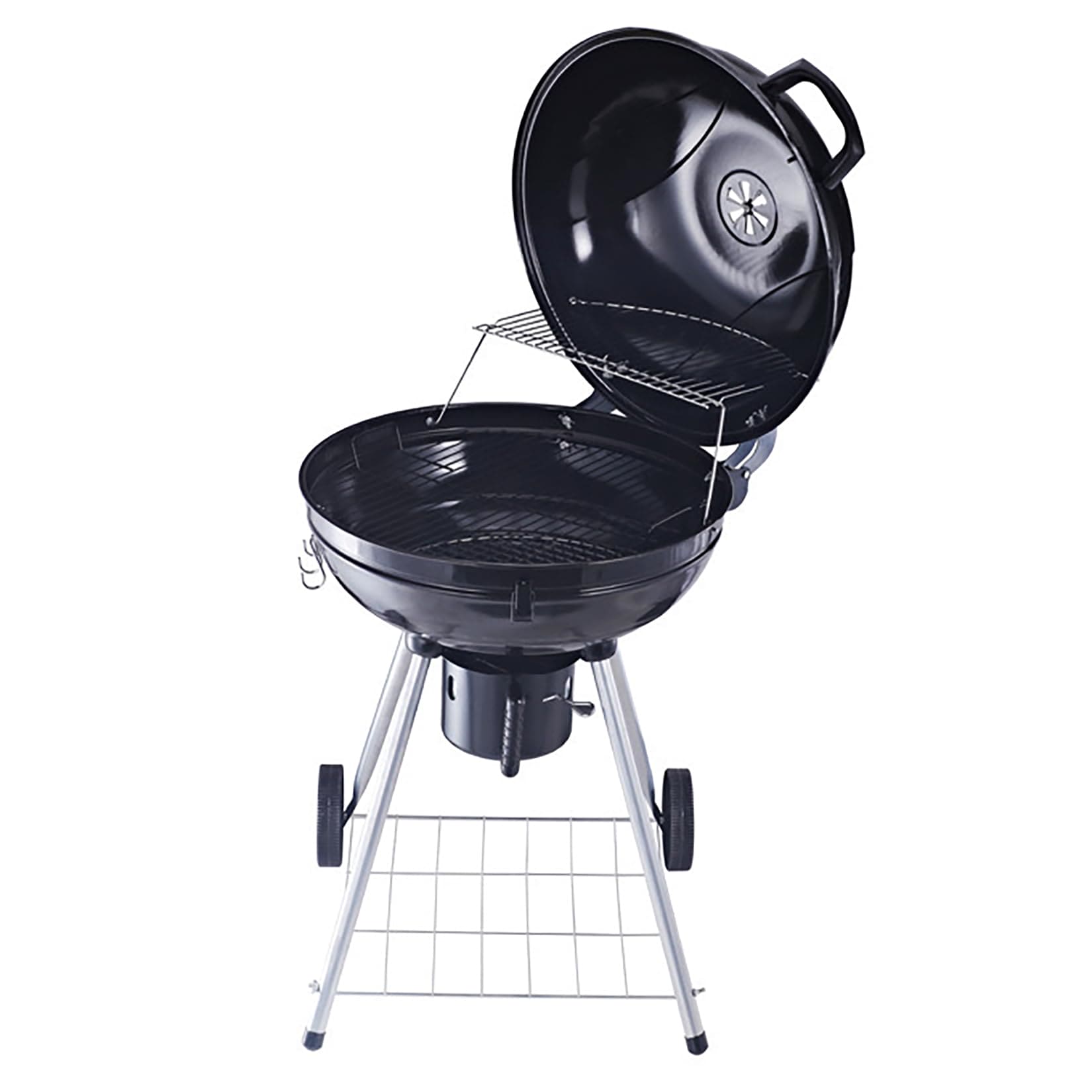 SENYANPAi 22 -inch Portable Kettle Charcoal Grill with Stainless Steel Stands and two Wheels，Smoked BBQ Grill，Outdoor Camping Barbecue Charcoal Grill for Garden ，Backyard Cooking ，Picnic Traveling SENYANPAI
