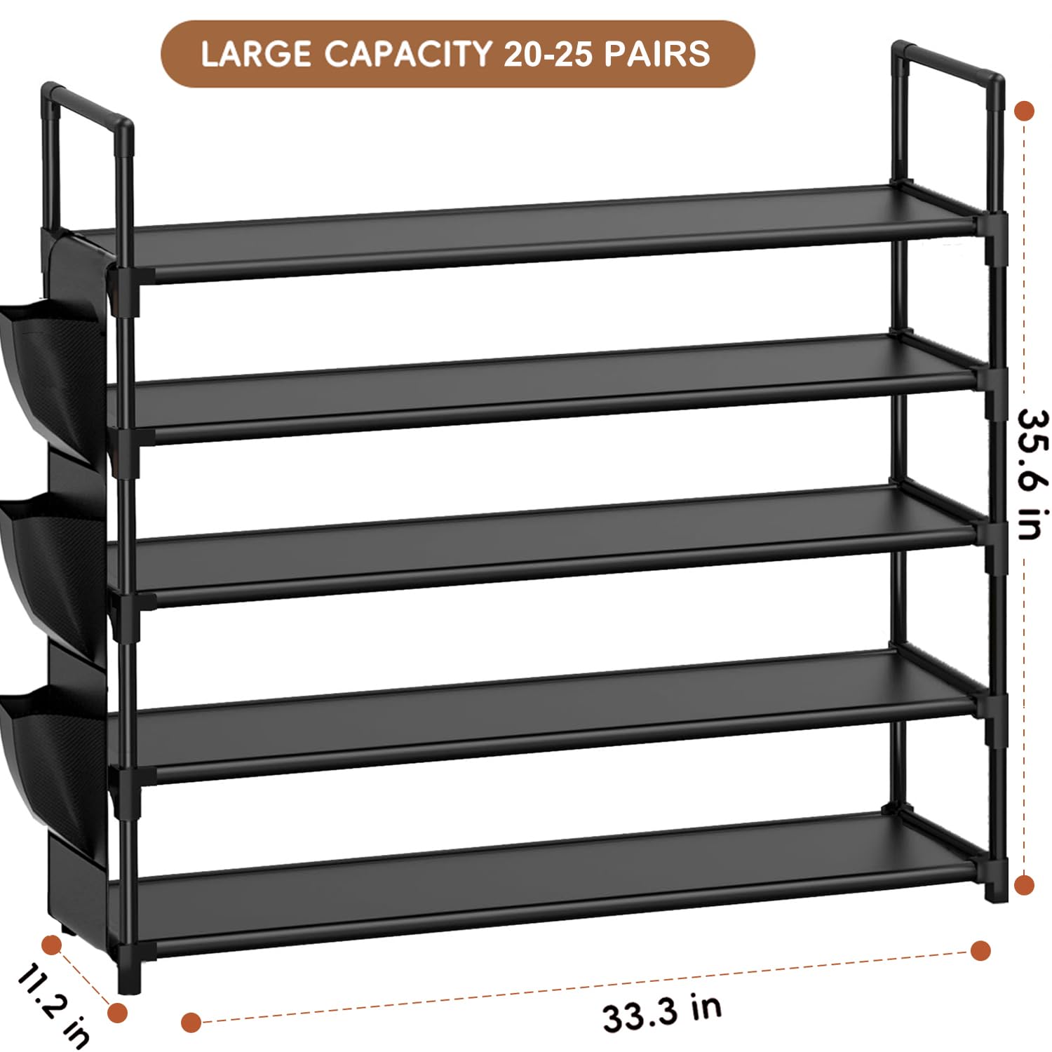 OYREL Shoe Rack 5 Tier 20-25 Storage Capacity Shoes Organizer OYREL