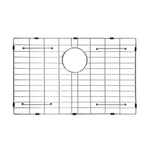 Sanycasa Stainless Steel Kitchen Sink Grid – 24-3/4” x 15-5/8” Sink Protector for Single Bowl Sinks – Rear Drain with Corner Radius 3/8