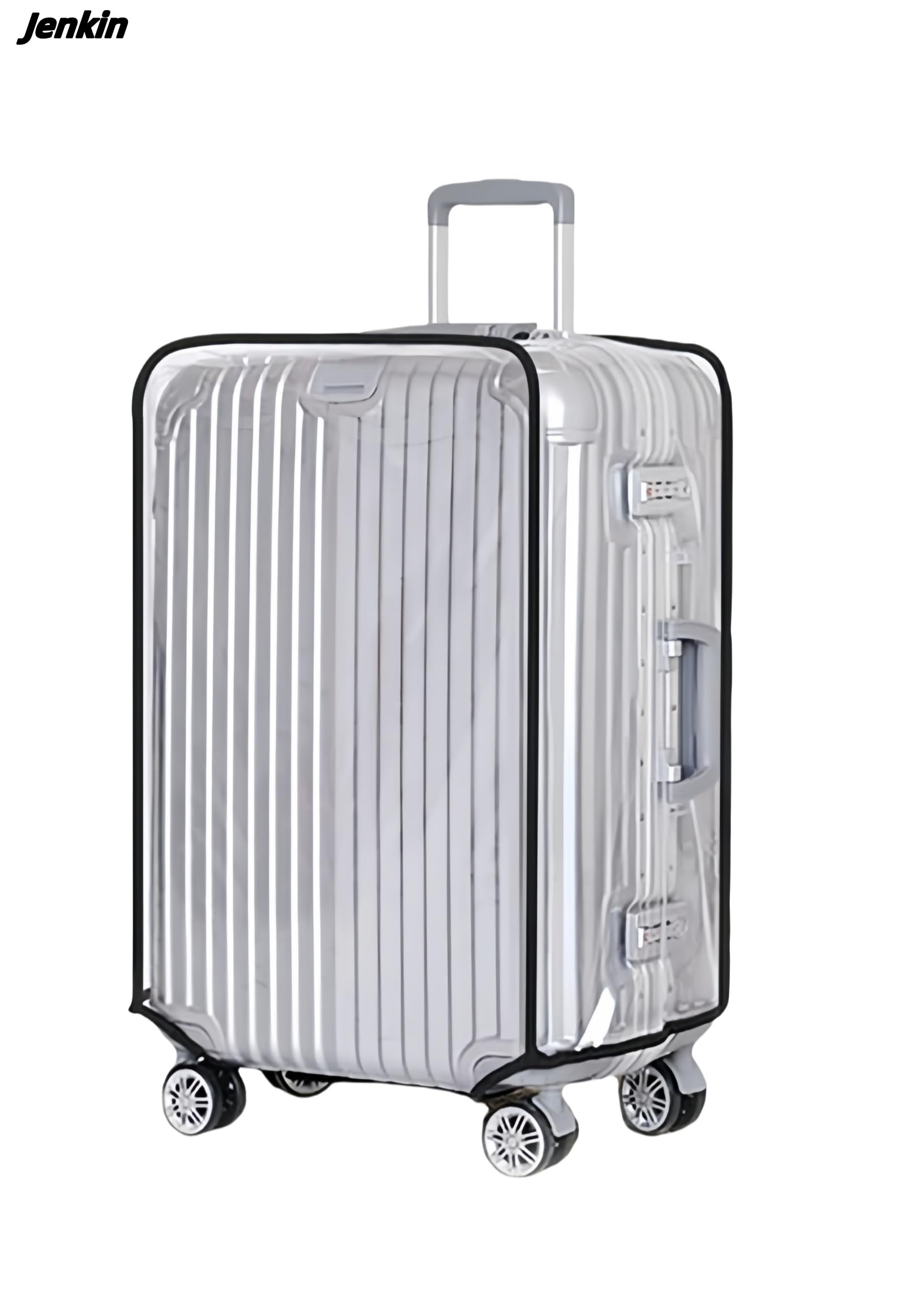 JenKin Luggage Protector Suitcase Cover PVC Waterproof Travel Suitcase Fits Most 20" to 30" (20" (13.8" L x 9.1" W x 20.9" H)) JenKin
