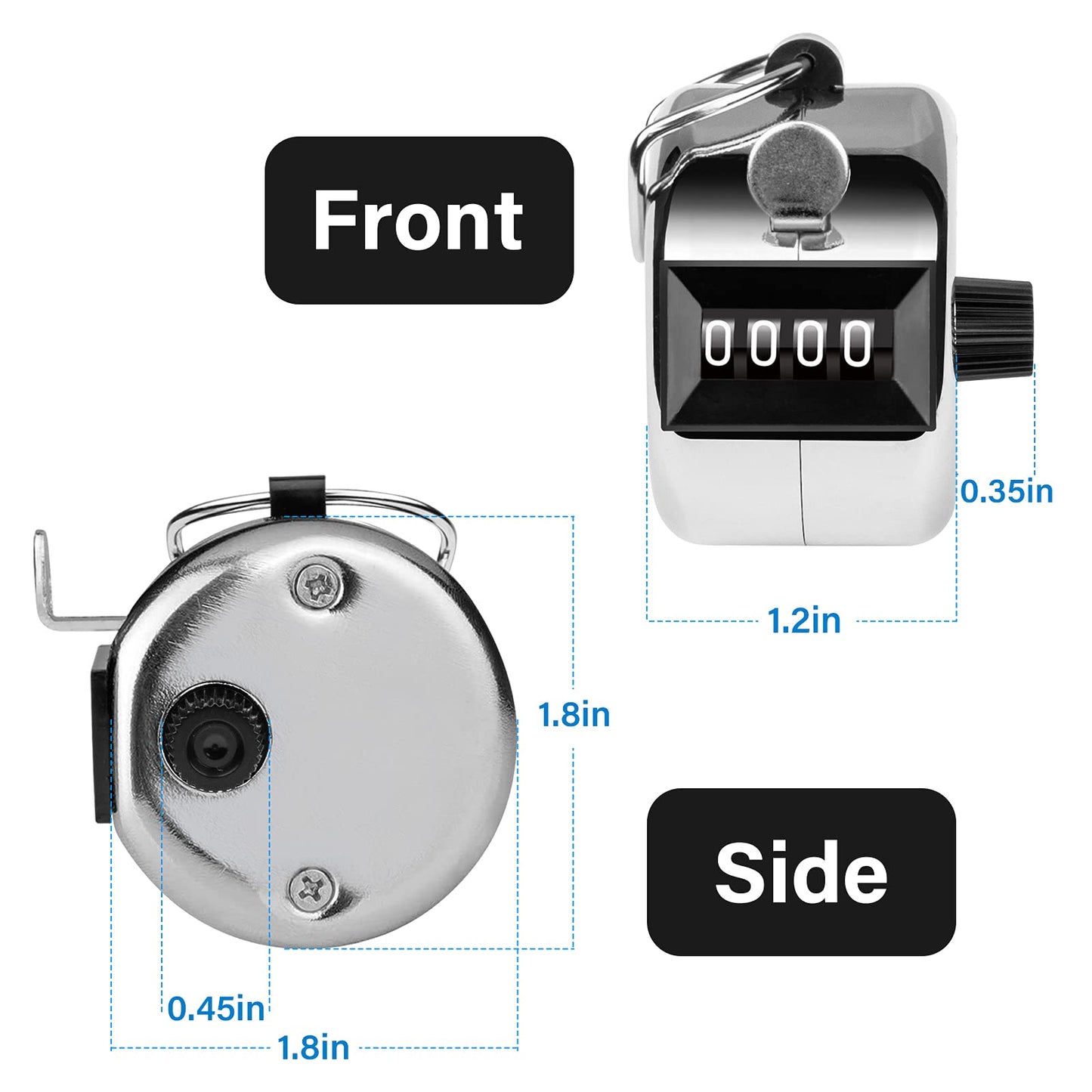 SDARMING Tally Counter, 4-Digit Clicker Counter, Metal Hand Tally Counters Clicker Pitch Counter for Counting, Knitting, Coaching, Golf, Lap, Fishing SDARMING