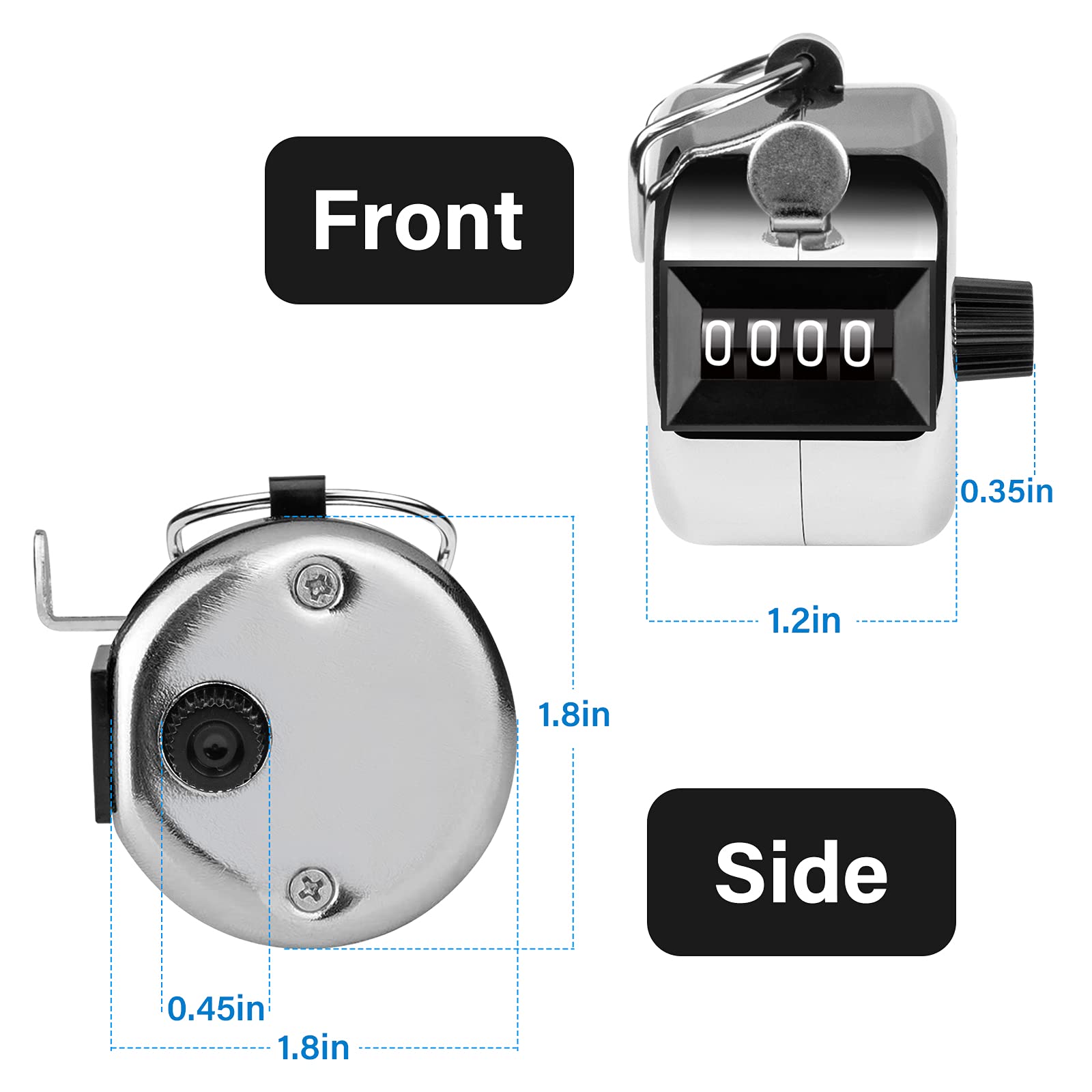 SDARMING Tally Counter, 4-Digit Clicker Counter, Metal Hand Tally Counters Clicker Pitch Counter for Counting, Knitting, Coaching, Golf, Lap, Fishing SDARMING