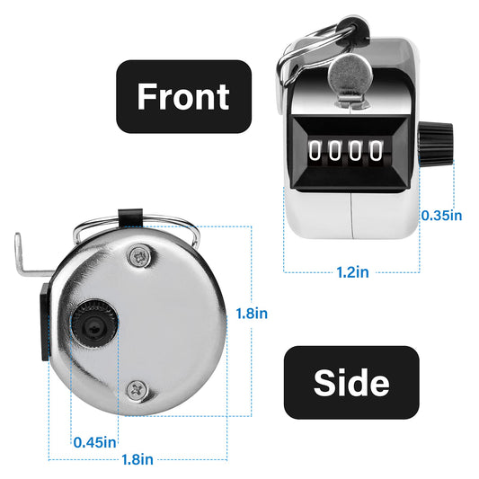 SDARMING Tally Counter, 4-Digit Clicker Counter, Metal Hand Tally Counters Clicker Pitch Counter for Counting, Knitting, Coaching, Golf, Lap, Fishing SDARMING