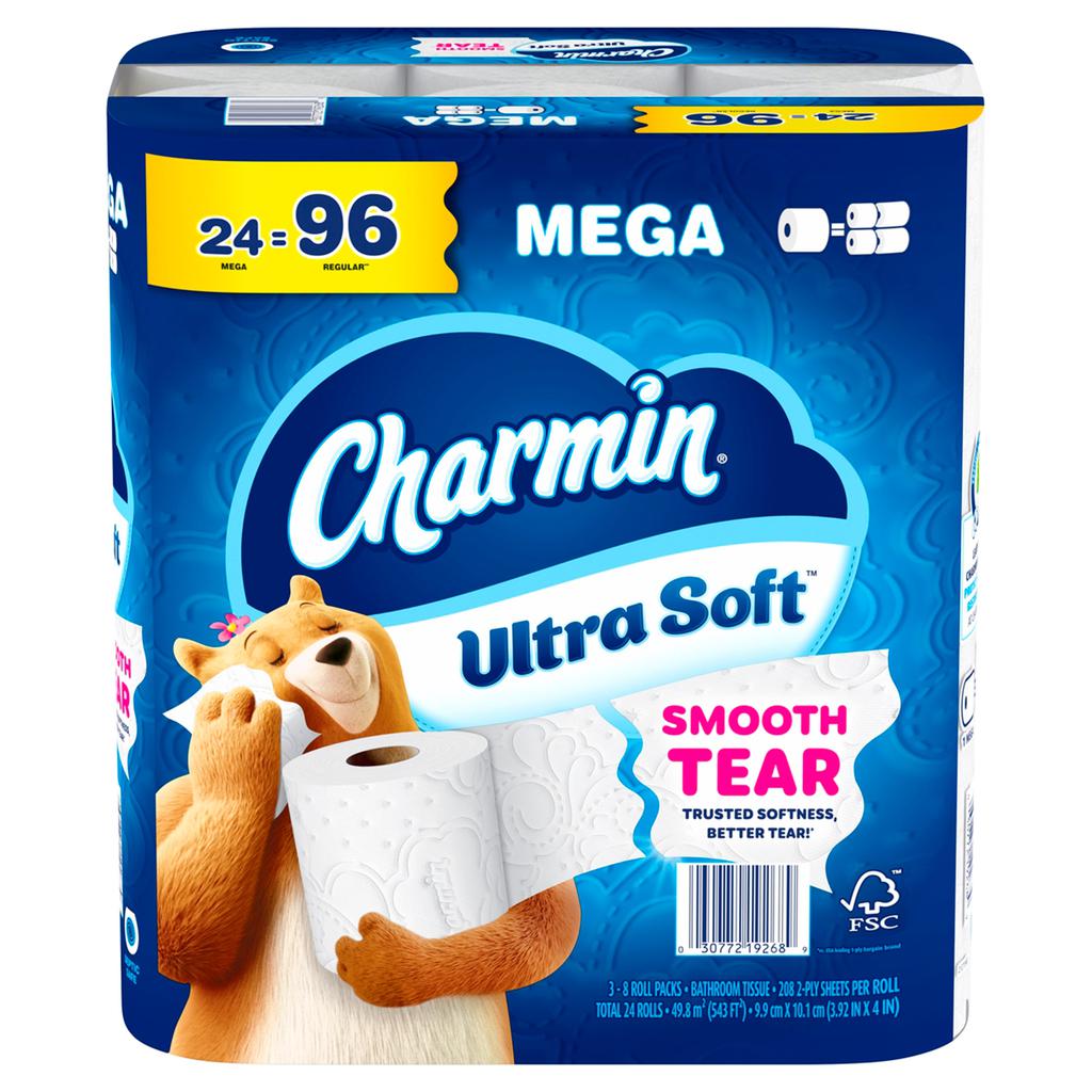 Charmin Ultra Soft Toilet Paper 18 Rolls / 244 Sheets More convenient, more value, and all in this all in a longer-lasting roll, so you can change the roll less often-438680 Hannah's Variety Store