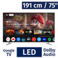 Right Arrow JVC 190 cm / 75" Inches GoogleTV QDmini LED 4K TV LT-75KM958- 507882 Hannah's Variety Store