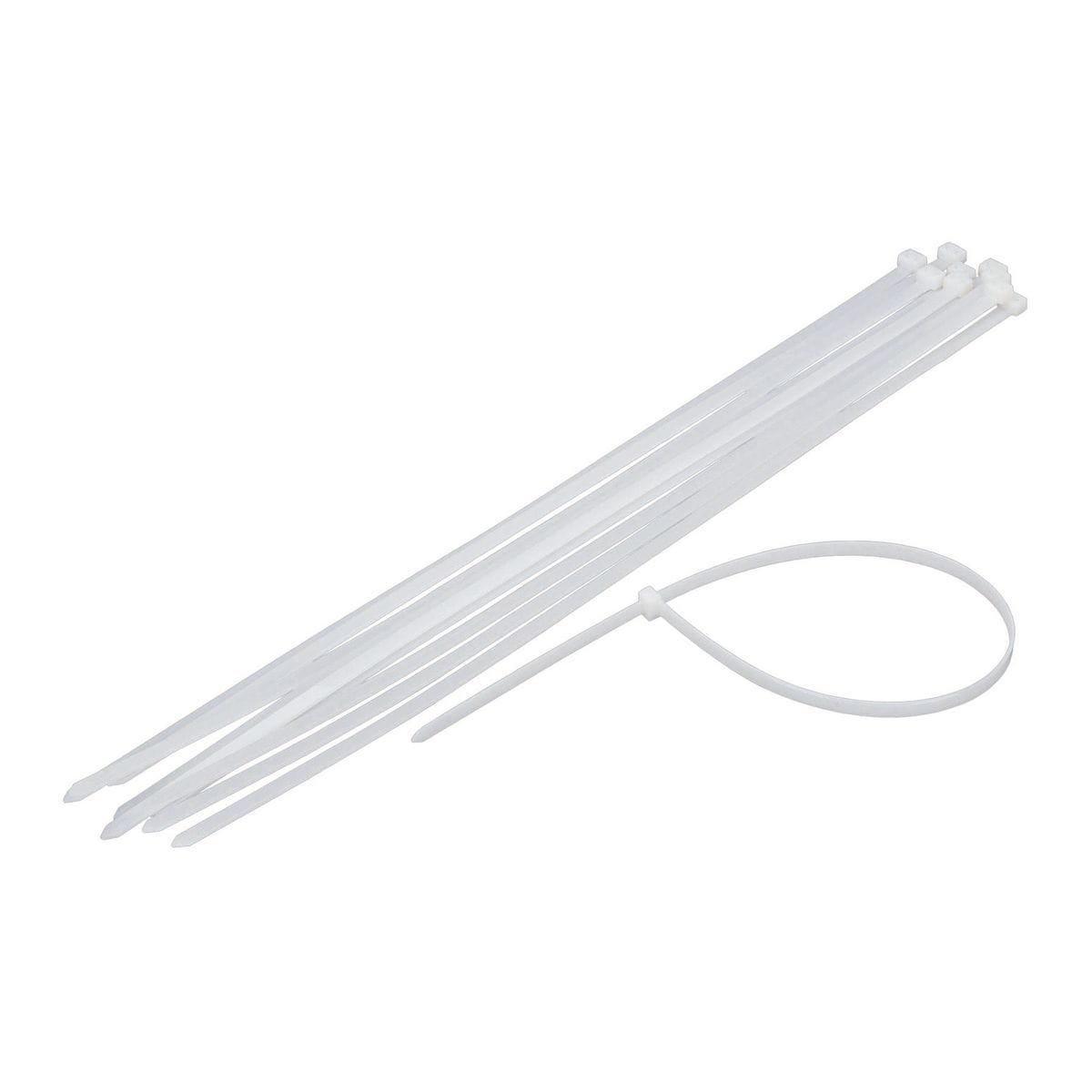 Fulgore Plastic Cable Ties (White) - These Zip Ties bundles your cables and wires together to keep them organized and prevent damage (10pcs) - FU1392 MEGA