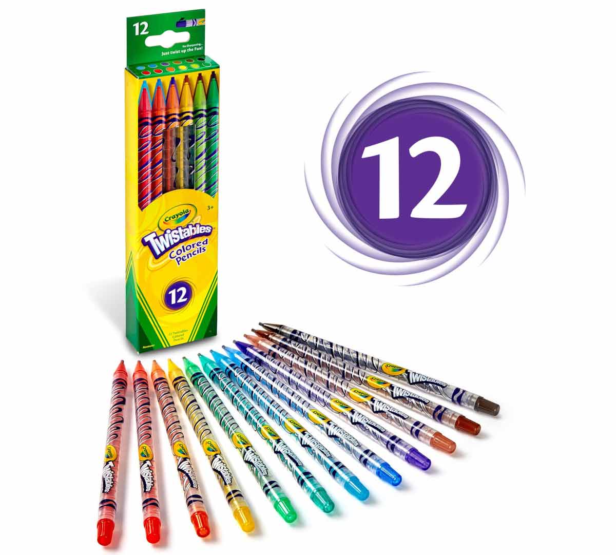 Crayola Coloured Pencils Twistable 12 Pack - 07166257408 Pie's Variety Store
