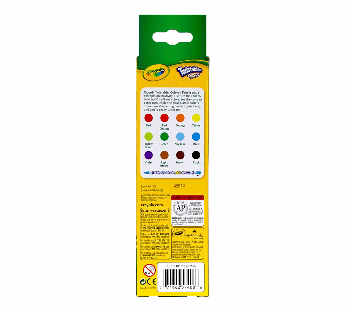 Crayola Coloured Pencils Twistable 12 Pack - 07166257408 Pie's Variety Store