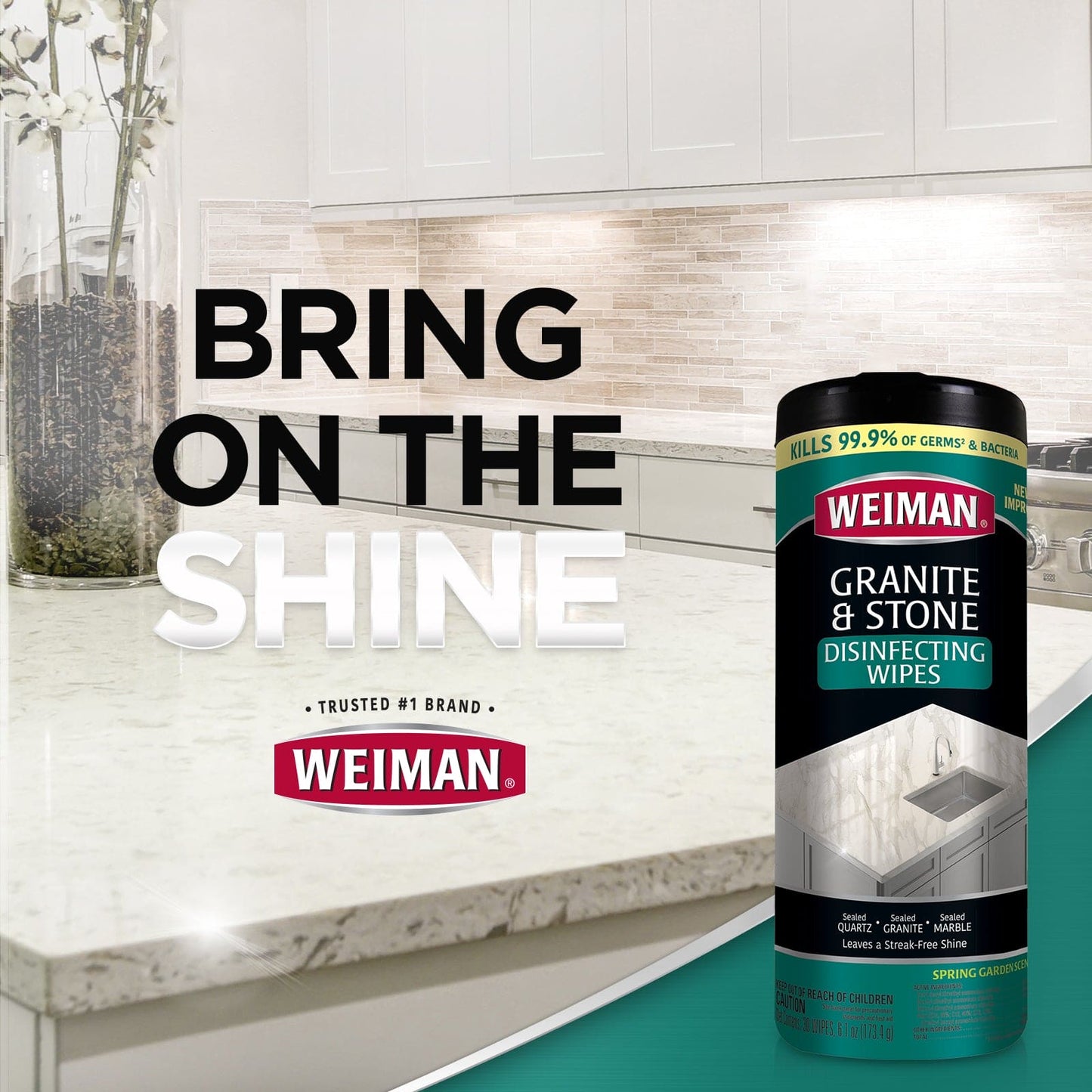 WEIMAN GRANITE & STONE DISINFECTING WIPES 30CT - WGW30 Pie's Variety Store