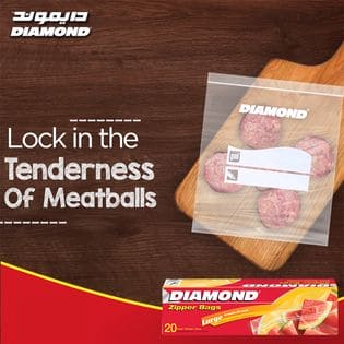 Diamond Freezer Bags Medium (30 Bags) - These high-quality freezer bags are designed to keep your food fresh and protected, ensuring that you always have delicious and nutritious meals ready to go - 01090063083 Pie's Variety Store