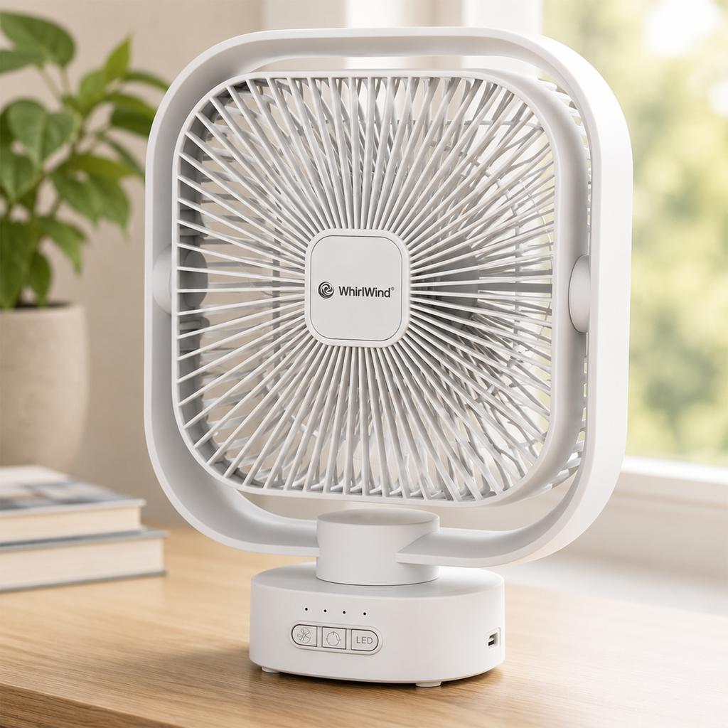 Whirlwind 2-in-1 Rechargeable Desk Fan and Lamp-524337 ebuystt