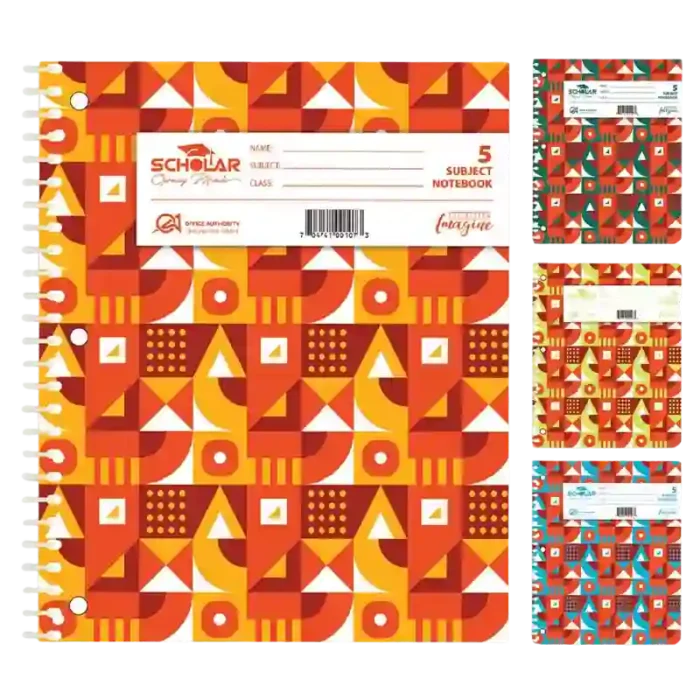 Scholar Spiral Notebook – Assorted Colors, 4 Subject Notebook - 70474100106 Pie's Variety Store