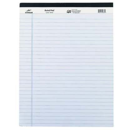Scholar, Ruled Writing Pad, Letter Size, White - 70474100385 Pie's Variety Store