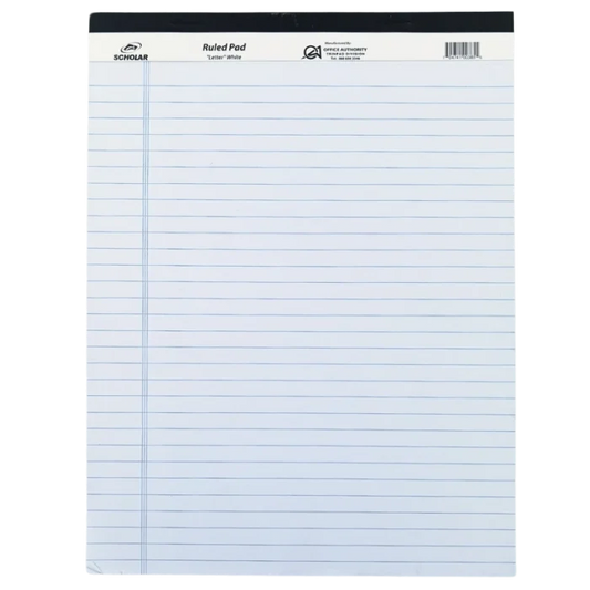 Scholar, Ruled Writing Pad, Letter Size, White - 70474100385 Pie's Variety Store