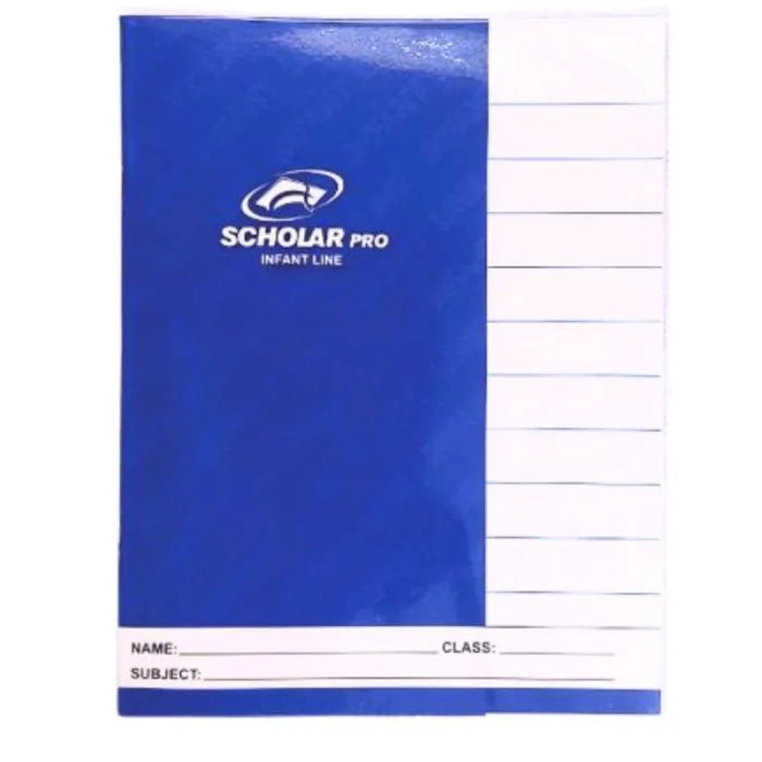 Scholar Pro Copy Book – Red and Blue Line ½″ Ruled Exercise Book - 70474100481 Pie's Variety Store