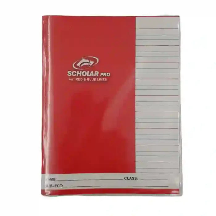 Scholar Pro Copy Book – Red and Blue Line ½″ Ruled Exercise Book - 70474100481 Pie's Variety Store