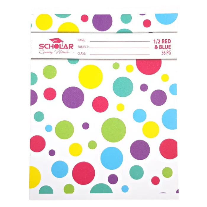 Scholar Pro Copy Book – Red and Blue Line ½″ Ruled Exercise Book - 70474100481 Pie's Variety Store