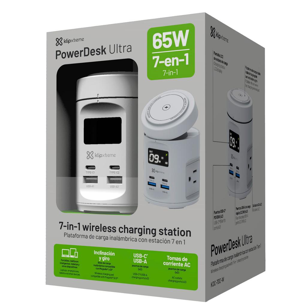 Klipxtreme 7-in-1 Charging Station with Top Wireless Base and Digital Monitoring Display - 498625 ebuystt