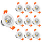 LightingWill 2inch LED Dimmable Downlight, 3W COB Recessed Ceiling Light, Daylight White 5500K-6000K, CRI80, 25W 220LM Halogen Bulbs Equivalent, White (10 Pack) LightingWill