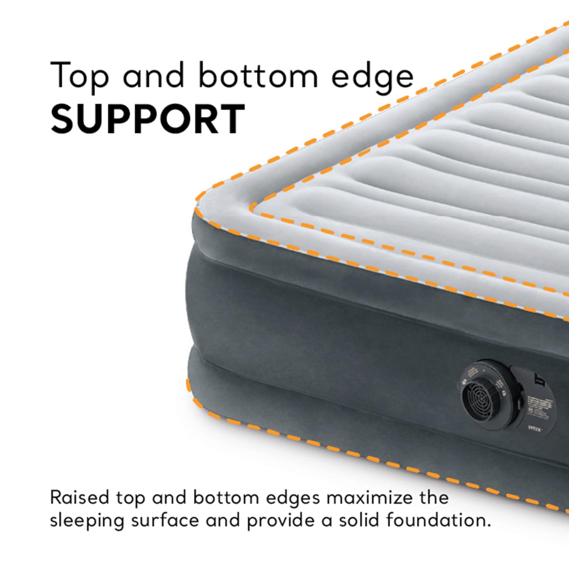 Intex Mid-Rise Air Mattress Bed with Built-in Pump, Dura-Beam Deluxe Comfort Plush, Full - Portable Luxury Travel Airbed for Adults, Camping, Guests Intex