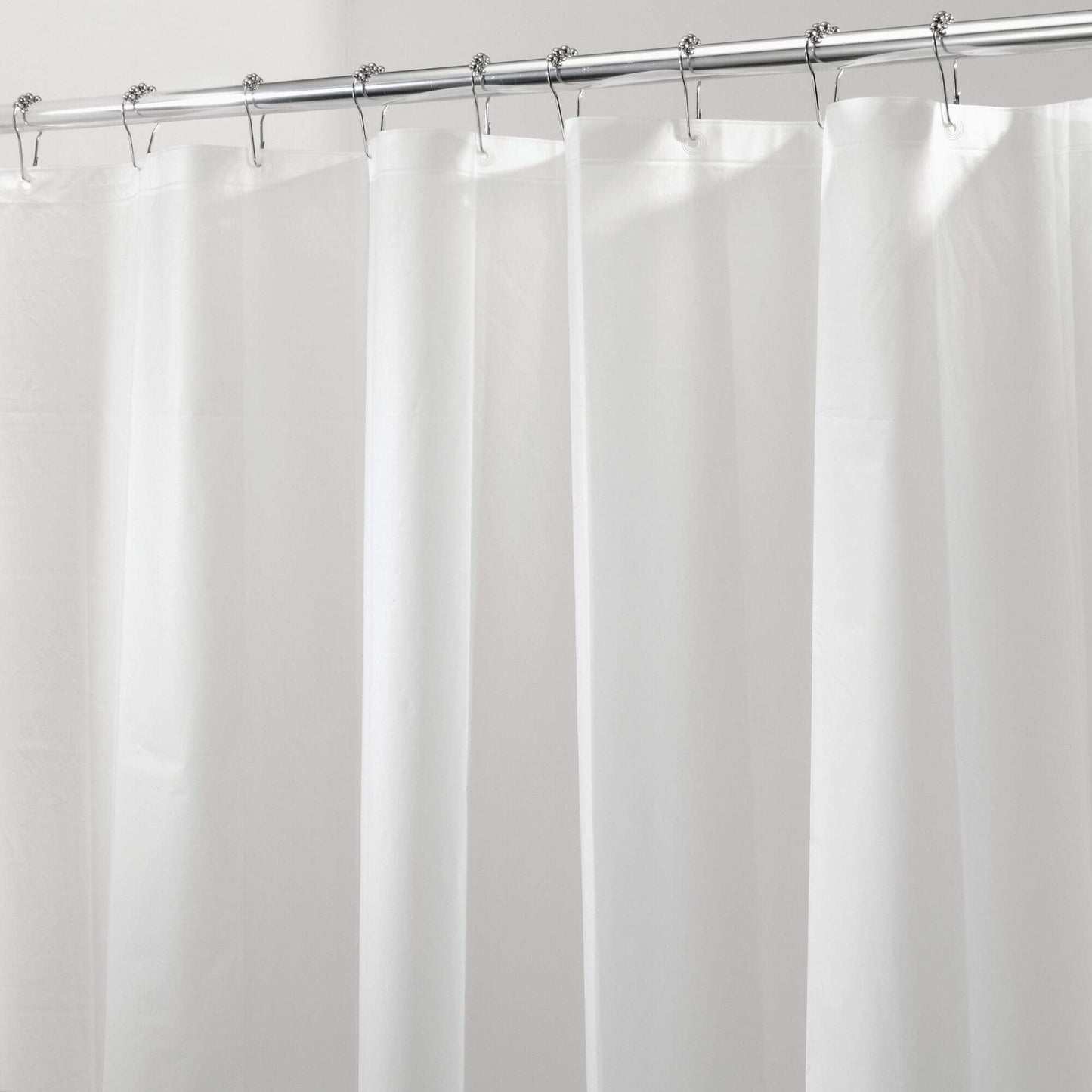 iDesign Waterproof PEVA Bathroom Shower Curtain Liner - 72" x 72", White InterDesign