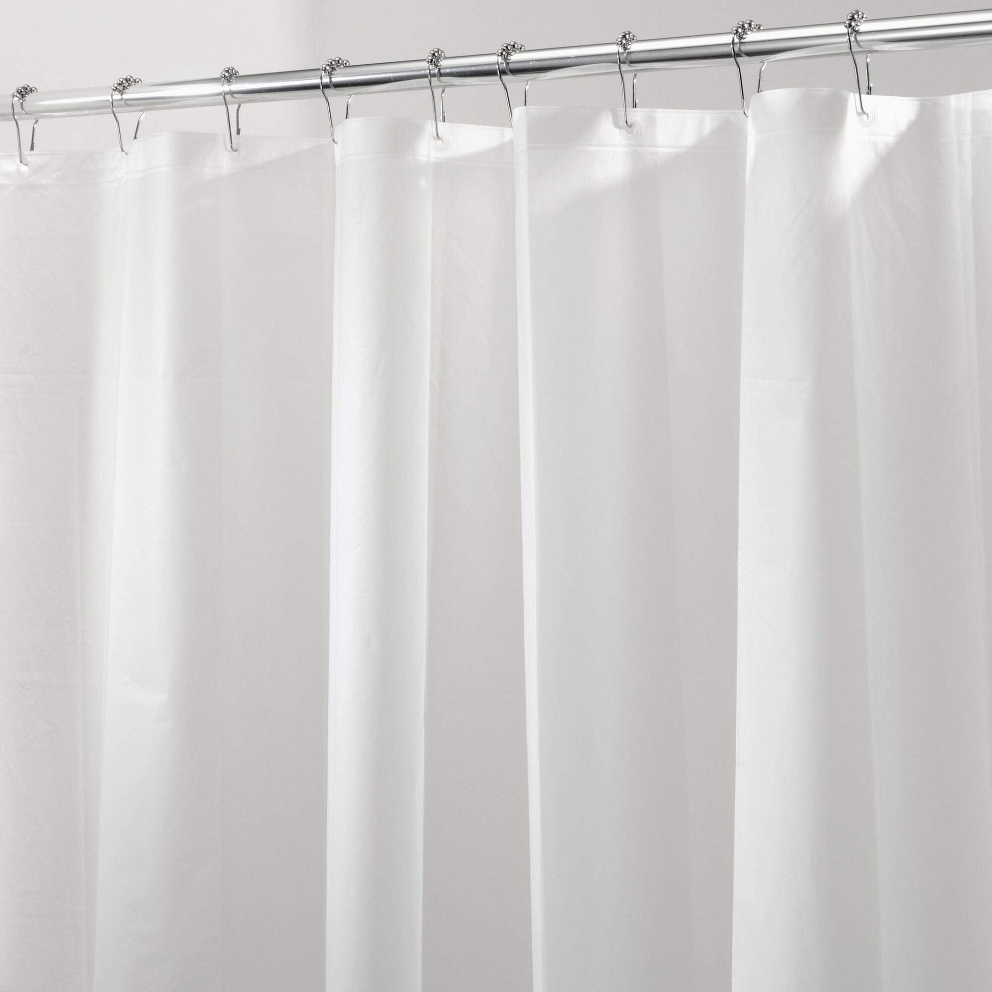 iDesign Waterproof PEVA Bathroom Shower Curtain Liner - 72" x 72", White InterDesign