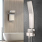 NearMoon Hand Held Shower Head, Luxury High Pressure Shower Kit with Wall Connector and Hose Set, for Bathroom Showering System Contemporary Square Style (Brushed Nickel) NearMoon