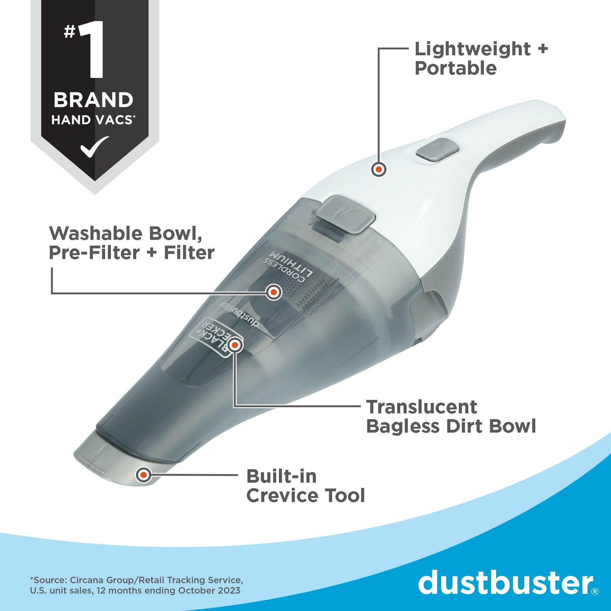 BLACK+DECKER dustbuster QuickClean Cordless Handheld Vacuum (HNVC215B10) BLACK+DECKER