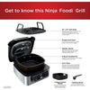 Ninja AG301 Foodi 5-in-1 Indoor Electric Grill with Air Fry, Roast, Bake & Dehydrate - Programmable, Black/Silver