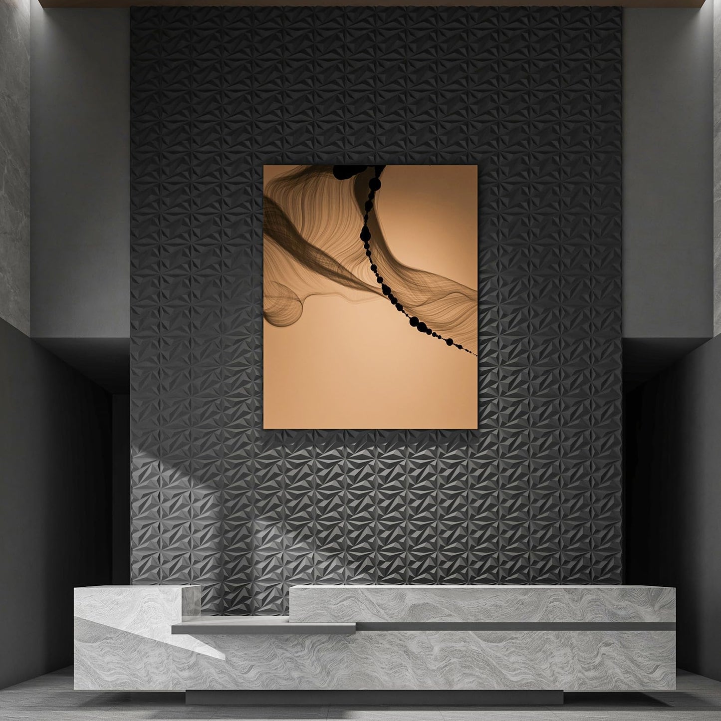 Art3dwallpanels 33 Pack 3D Wall Panel Diamond for Interior Wall Décor, PVC Flower Textured Wall Panels for Living Room Lobby Bedroom Hotel Office, Black, 12''x12'' Cover 32.Sq.Ft. Art3dwallpanels